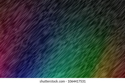 Dark Multicolor, Rainbow vector pattern with narrow lines. Modern geometrical abstract illustration with staves. The pattern can be used as ads, poster, banner for commercial.