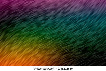 Dark Multicolor, Rainbow vector pattern with bent ribbons. Colorful illustration in abstract marble style with gradient. Textured wave pattern for backgrounds.