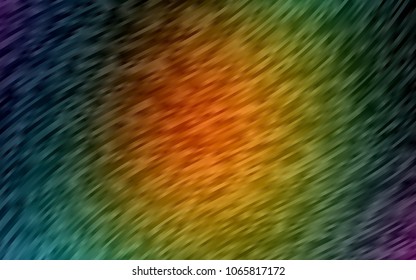 Dark Multicolor, Rainbow vector pattern with lines, ovals. Shining crooked illustration in marble style. New composition for your brand book.