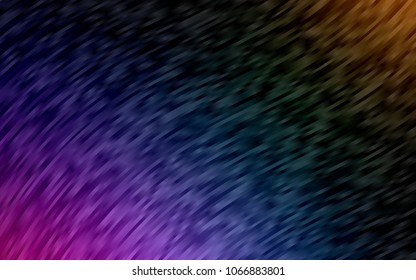 Dark Multicolor, Rainbow vector pattern with bent lines. A sample with blurred bubble shapes. Textured wave pattern for backgrounds.