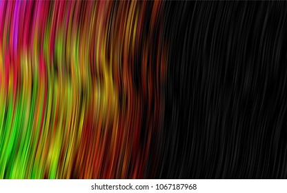 Dark Multicolor, Rainbow vector pattern with bent ribbons. Creative illustration in halftone marble style with gradient. The template for cell phone backgrounds.