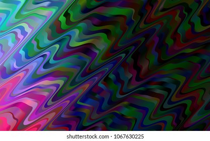 Dark Multicolor, Rainbow vector pattern with lamp shapes. Colorful abstract illustration with gradient lines. Brand-new design for your ads, poster, banner.