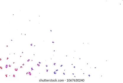 Dark Multicolor, Rainbow vector pattern with Euro, Dollar, Yen. Abstract illustration with colored financial digital symbols. The pattern can be used for financial, investment websites.