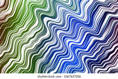 Dark Multicolor, Rainbow vector pattern with curved circles. Shining crooked illustration in marble style. The elegant pattern for brand book.