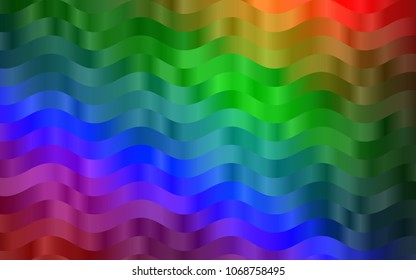 Dark Multicolor, Rainbow vector pattern with bent lines. A completely new color illustration in marble style. Textured wave pattern for backgrounds.