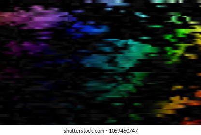 Dark Multicolor, Rainbow vector pattern with narrow lines. Glitter abstract illustration with colored sticks. The pattern can be used as ads, poster, banner for commercial.