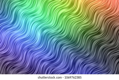 Dark Multicolor, Rainbow vector pattern with lamp shapes. Colorful abstract illustration with gradient lines. New composition for your brand book.