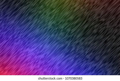 Dark Multicolor, Rainbow vector pattern with narrow lines. Blurred decorative design in simple style with lines. Best design for your ad, poster, banner.