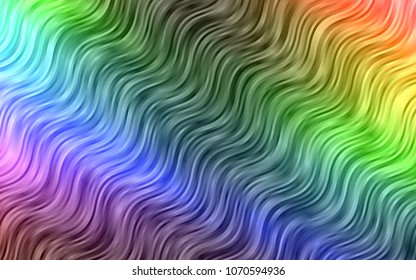 Dark Multicolor, Rainbow vector pattern with bubble shapes. Blurred geometric sample with gradient bubbles.  Marble style for your business design.