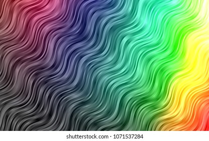 Dark Multicolor, Rainbow vector pattern with lamp shapes. Creative illustration in halftone marble style with gradient. Brand-new design for your ads, poster, banner.
