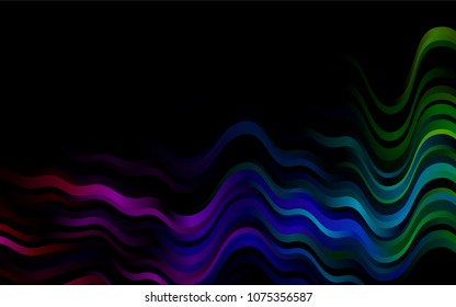 Dark Multicolor, Rainbow vector pattern with bent lines. A sample with blurred bubble shapes. A completely new marble design for your business.