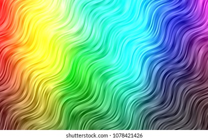 Dark Multicolor, Rainbow vector pattern with lines, ovals. An elegant bright illustration with gradient. The elegant pattern for brand book.