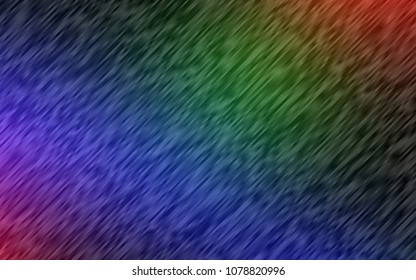 Dark Multicolor, Rainbow vector pattern with narrow lines. Glitter abstract illustration with colored sticks. Best design for your ad, poster, banner.