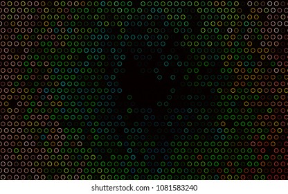 Dark Multicolor, Rainbow vector  pattern with spheres. Blurred decorative design in abstract style with bubbles. Pattern can be used as texture of water, rain drops.