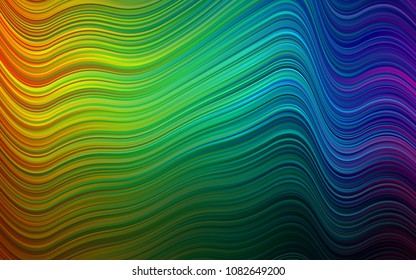 Dark Multicolor, Rainbow vector pattern with lava shapes. A sample with blurred bubble shapes. A completely new marble design for your business.