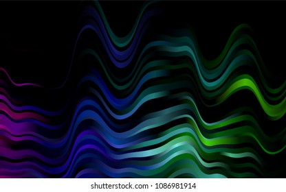 Dark Multicolor, Rainbow vector pattern with curved circles. An elegant bright illustration with gradient. Brand-new design for your ads, poster, banner.