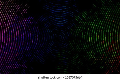 Dark Multicolor, Rainbow vector pattern with lamp shapes. Colorful abstract illustration with gradient lines. A completely new template for your business design.