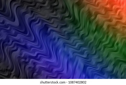 Dark Multicolor, Rainbow vector pattern with lamp shapes. Creative geometric illustration in marble style with gradient. The template for cell phone backgrounds.