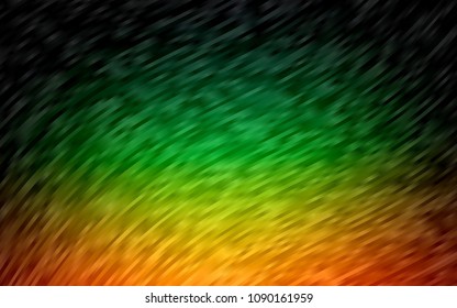 Dark Multicolor, Rainbow vector pattern with lines, ovals. Modern gradient abstract illustration with bandy lines. Pattern for your business design.