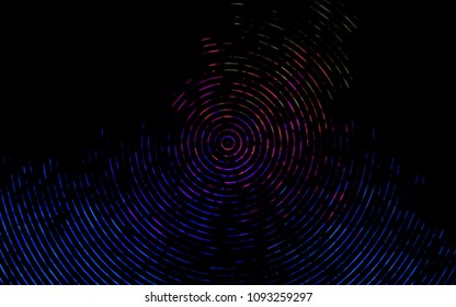 Dark Multicolor, Rainbow vector pattern with curved circles. An elegant bright illustration with gradient. The elegant pattern for brand book.