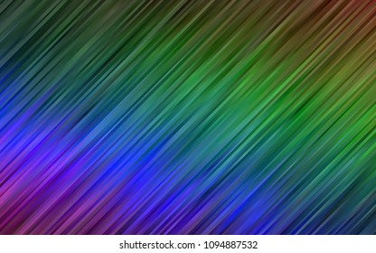 Dark Multicolor, Rainbow vector pattern with bent lines. Blurred geometric sample with gradient bubbles.  New composition for your brand book.