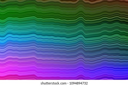 Dark Multicolor, Rainbow vector pattern with bent ribbons. Geometric illustration in marble style with gradient.  The template for cell phone backgrounds.