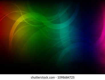 Dark Multicolor, Rainbow vector pattern with lava shapes. Modern gradient abstract illustration with bandy lines. A completely new marble design for your business.