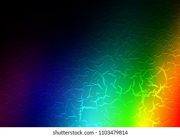 Dark Multicolor, Rainbow vector pattern with curved circles. Modern gradient abstract illustration with bandy lines. The template for cell phone backgrounds.