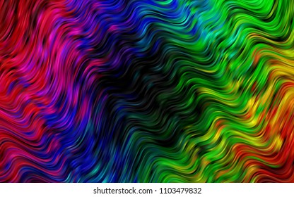 Dark Multicolor, Rainbow vector pattern with liquid shapes. A sample with blurred bubble shapes. A completely new template for your business design.