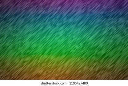 Dark Multicolor, Rainbow vector pattern with narrow lines. Decorative shining illustration with lines on abstract template. The pattern can be used as ads, poster, banner for commercial.