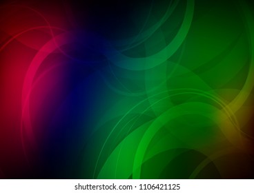 Dark Multicolor, Rainbow vector pattern with liquid shapes. Shining crooked illustration in marble style. Brand new design for your ads, poster, banner.