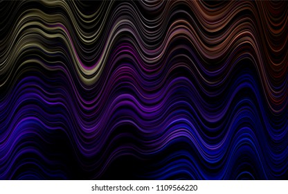 Dark Multicolor, Rainbow vector pattern with bent ribbons. An elegant bright illustration with gradient. Marble style for your business design.