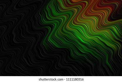 Dark Multicolor, Rainbow vector pattern with curved circles. Shining illustration, which consist of blurred lines, circles. The template for cell phone backgrounds.