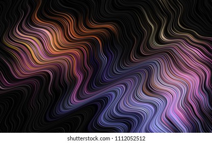 Dark Multicolor, Rainbow vector pattern with curved circles. Modern gradient abstract illustration with bandy lines. A completely new marble design for your business.