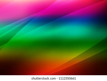 Dark Multicolor, Rainbow vector pattern with narrow lines. Modern geometrical abstract illustration with staves. Best design for your ad, poster, banner.