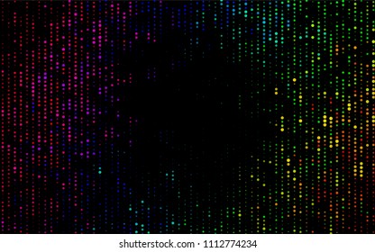 Dark Multicolor, Rainbow vector  pattern with spheres. Illustration with set of shining colorful abstract circles. The pattern can be used for aqua ad, booklets.