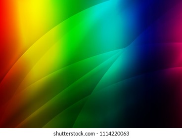 Dark Multicolor, Rainbow vector pattern with narrow lines. Modern geometrical abstract illustration with staves. The pattern can be used for busines ad, booklets, leaflets