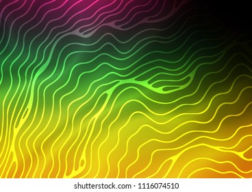 Dark Multicolor, Rainbow vector pattern with lava shapes. Blurred geometric sample with gradient bubbles.  Textured wave pattern for backgrounds.