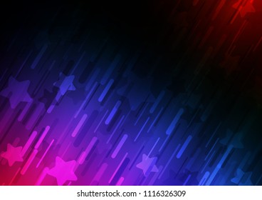 Dark Multicolor, Rainbow vector pattern with narrow lines. Modern geometrical abstract illustration with staves. The pattern can be used for busines ad, booklets, leaflets