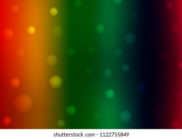 Dark Multicolor, Rainbow vector pattern with spheres. Modern abstract illustration with colorful water drops. Pattern can be used as texture of water, rain drops.