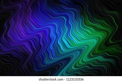 Dark Multicolor, Rainbow vector pattern with bent ribbons. Creative illustration in halftone marble style with gradient. The template for cell phone backgrounds.