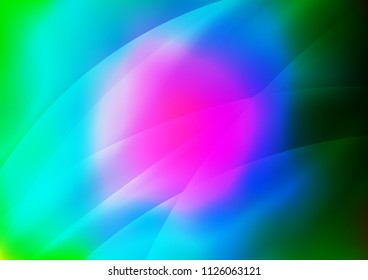 Dark Multicolor, Rainbow vector pattern with narrow lines. Decorative shining illustration with lines on abstract template. The template can be used as a background.