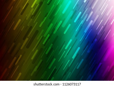 Dark Multicolor, Rainbow vector pattern with narrow lines. Blurred decorative design in simple style with lines. The pattern can be used for busines ad, booklets, leaflets
