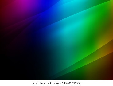 Dark Multicolor, Rainbow vector pattern with narrow lines. Glitter abstract illustration with colored sticks. The pattern can be used for busines ad, booklets, leaflets