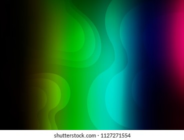 Dark Multicolor, Rainbow vector pattern with curved circles. Colorful illustration in abstract marble style with gradient. The elegant pattern for brand book.