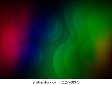 Dark Multicolor, Rainbow vector pattern with lines, ovals. Colorful illustration in abstract marble style with gradient. A completely new marble design for your business.