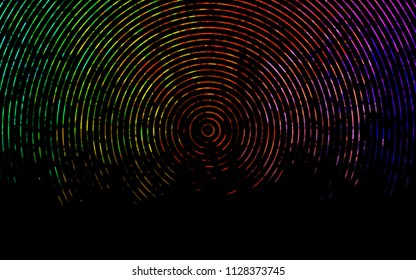 Dark Multicolor, Rainbow vector pattern with curved circles. A sample with blurred bubble shapes. Marble design for your web site.