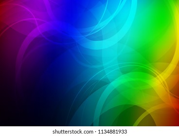 Dark Multicolor, Rainbow vector pattern with lava shapes. Creative illustration in halftone marble style with gradient. The template for cell phone backgrounds.