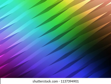 Dark Multicolor, Rainbow vector pattern with narrow lines. Blurred decorative design in simple style with lines. The template can be used as a background.