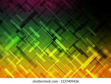 Dark Multicolor, Rainbow vector pattern with narrow lines. Lines on blurred abstract background with gradient. The pattern can be used for websites.